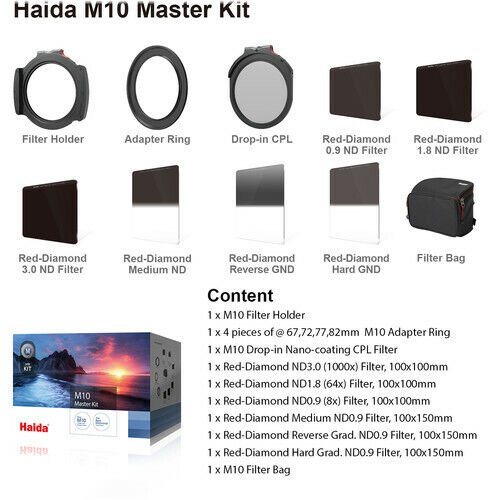 M10 Master Filter Kit with CPL and Red Diamond NDs