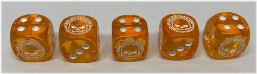 Harley-Davidson® Willie-G Skull Clear Orange Dice Set