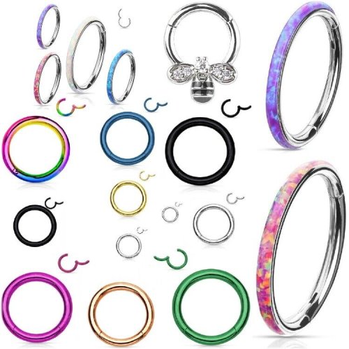 Steel Segment Clicker Hoop for Nose, Septum, and Daith Piercings