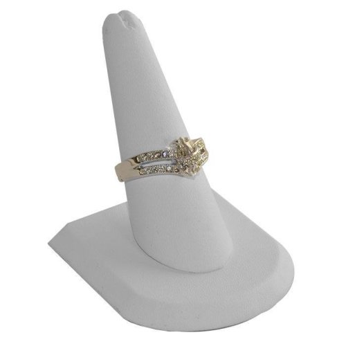 White Leatherette Ring Stand