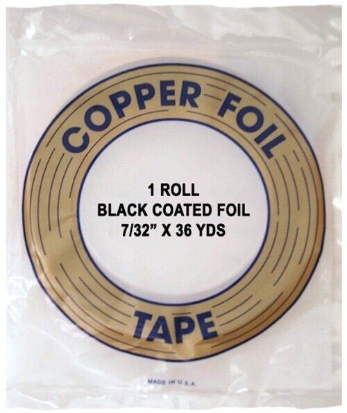 Copper Foil Roll - Black Back 7/32" - 1 mil