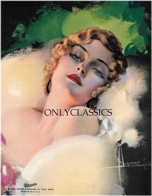 1929 Dreaming Ethereal Art Deco Flapper Girl by Rolf Armstrong