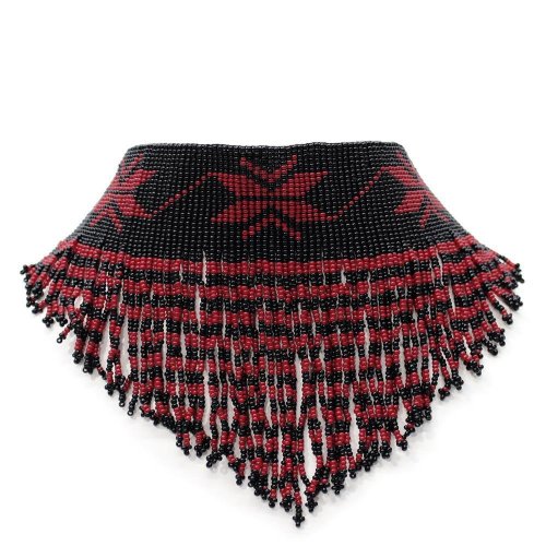 Ebony Crimson Beaded Choker