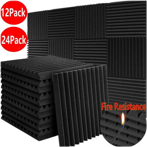 Black Studio Acoustic Foam Tiles - 72 Pack