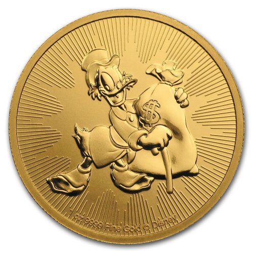 Niue 2018 Gold $2 Coin featuring Scrooge McDuck from Disney