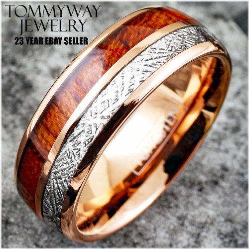 Rosewood Meteorite Wedding Band