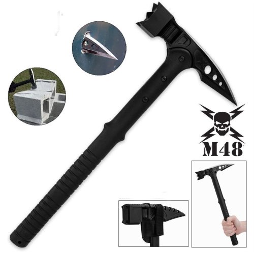 Skull Crusher War Hammer with Piercing Spike and Sheath