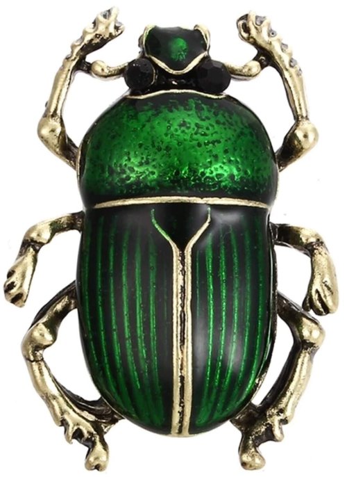 Emerald Scarab Pin