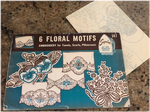 Vintage Floral Embroidery Transfer Pattern