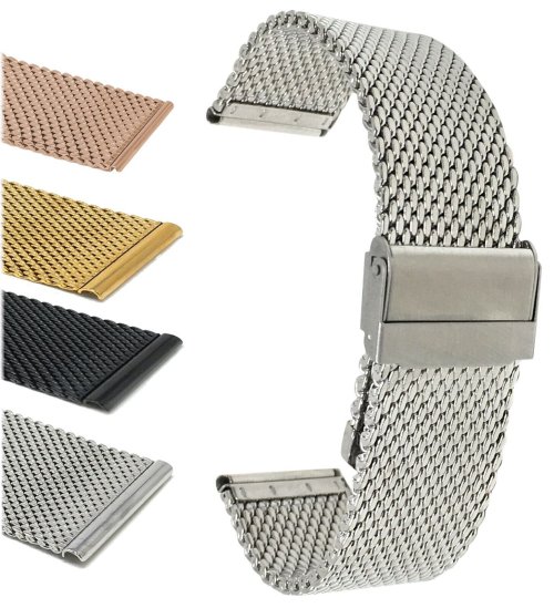 Stainless Mesh Metal Watch Band - 4 Width Options Available