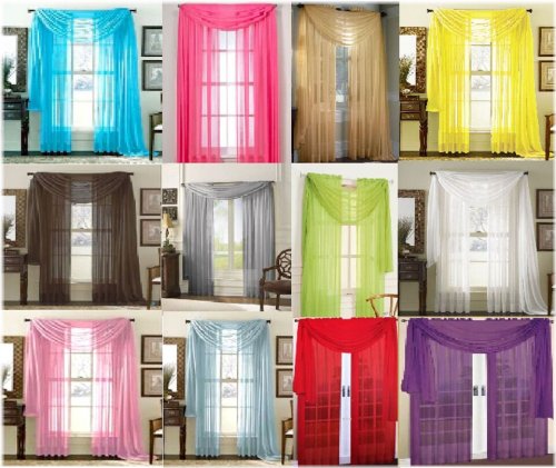 Whispering Voile Window Drapes - Available in 20 Colors!