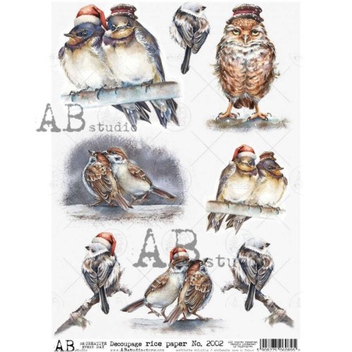 Festive Avian Rice Paper by AB Studios