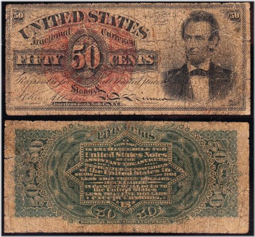 Lincoln 4th Issue 50 Cent Fractional Currency Note