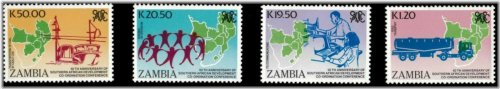 Zambian Transportation and Industry Stamps