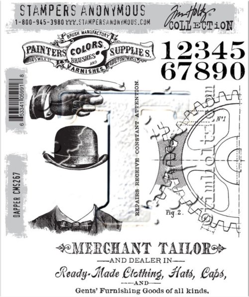 DAPPER Red Rubber Cling Stamp Set