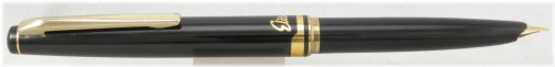 Elite Black & Gold 'Big Cap' Fountain Pen