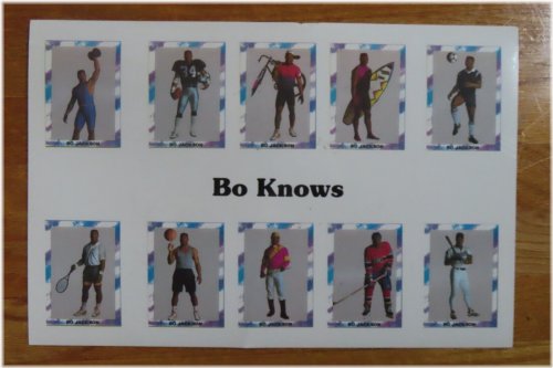 Bo Jackson Multi-Team Uncut Trading Card Sheet