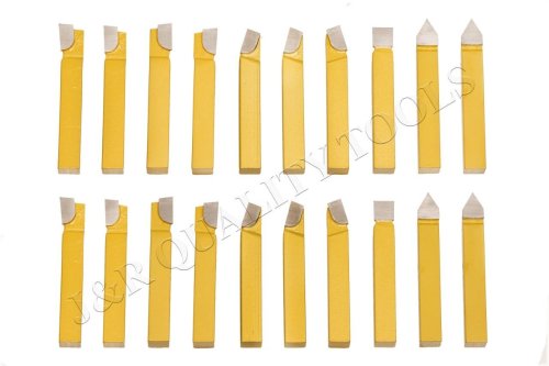 Carbide Cutters Set for Metal Lathe Tooling (20 Pieces, 1/4" Tip)