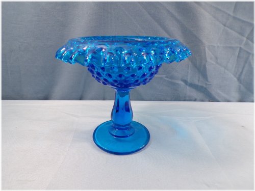 Blue Hobnail Glass Fairy Lamp Base