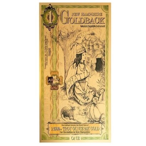 New Hampshire Goldback Foil Note