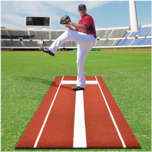 Red Synthetic Grass Turf Batting Practice Hitting Mat