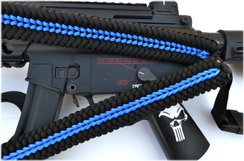 Paracord Quick Detach Rifle Sling - Thin Blue Line Edition