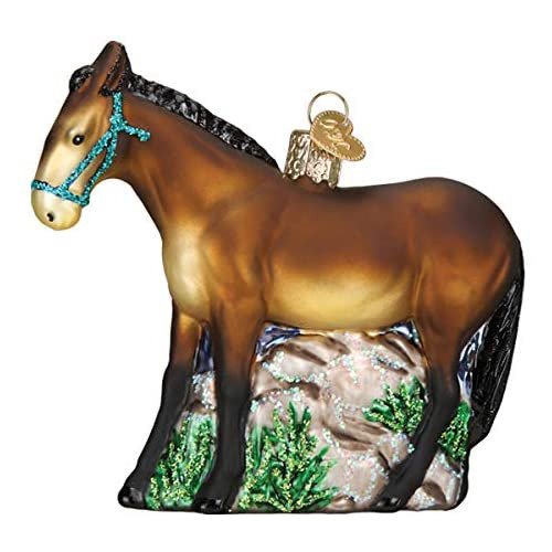 Majestic Glass Blown Mule Ornament