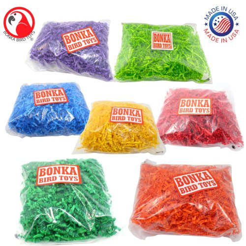 Colorful Crinkle Shred Bird Chew & Forage Nest Toy