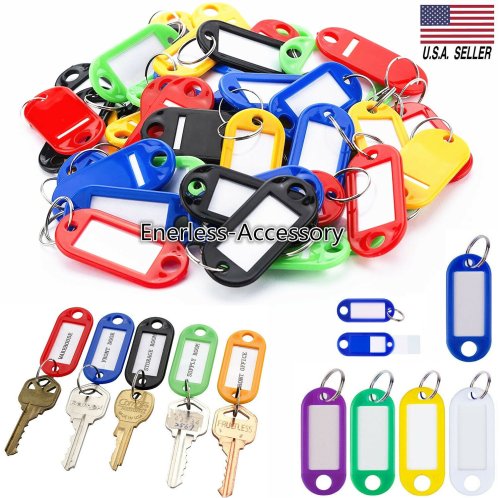 TagMate Keychains: Colorful Plastic Tags with Metal Rings