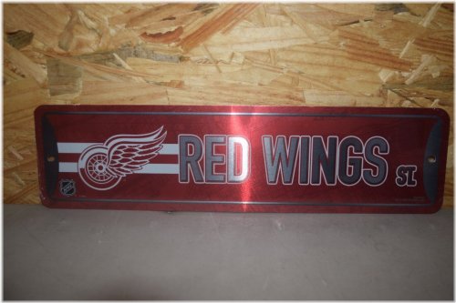 Red Wings Metal Street Sign