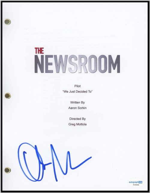 The Newsroom" Complete Pilot Episode Script Autographed by Olivia Munn