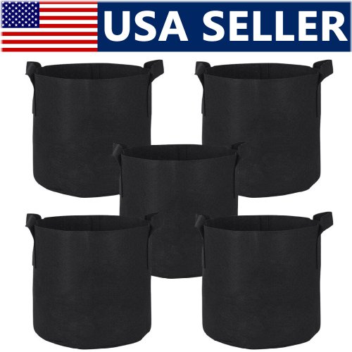 Black Fabric Grow Bags Set