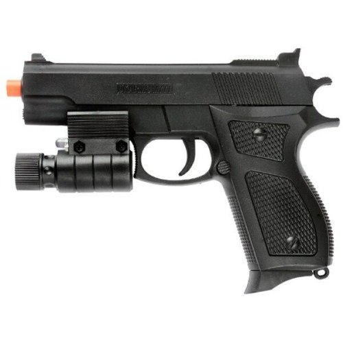 Precision Pro Spring Pistol with Laser Sight and LED Flashlight