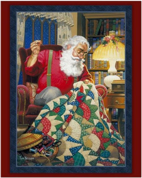 Santa's Workshop Fabric Panel