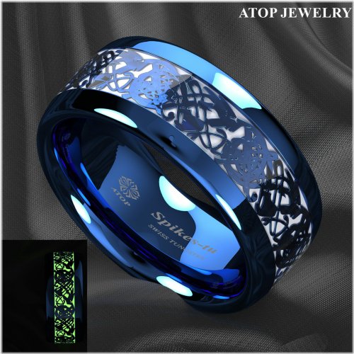 Dragon's Glow Tungsten Ring for Weddings and Anniversaries