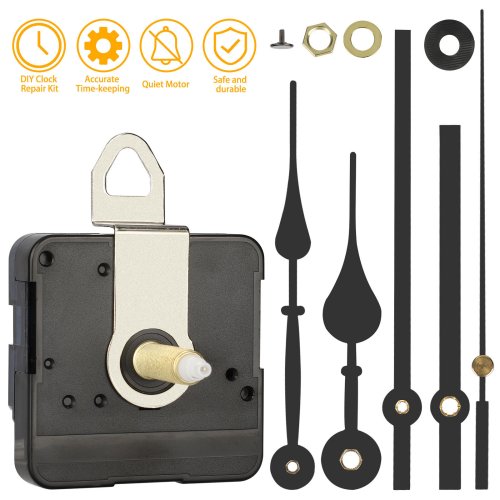 Timekeeper's DIY Repair Kit - Quartz Movement and Hands Replacement Set in Black