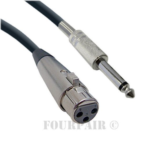 Shielded Mic Link Cable - 6ft Female XLR to 1/4" Mono Plug