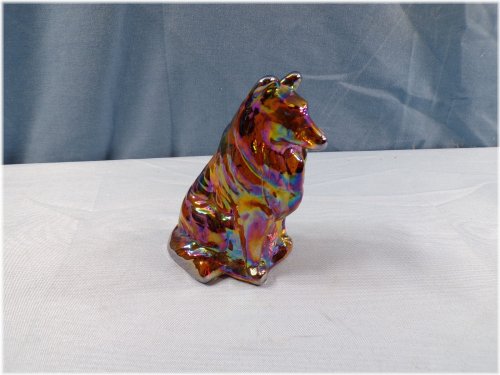 Amber Glass Collie Figurine