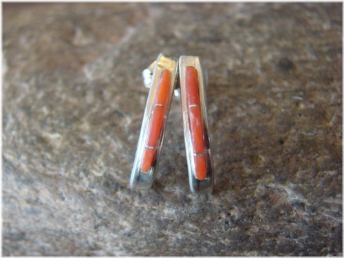 Coral Inlay Earrings by Lonjose