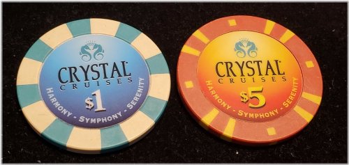 Casino Chip Duo: Crystal Cruises & Caesars Palace at Sea