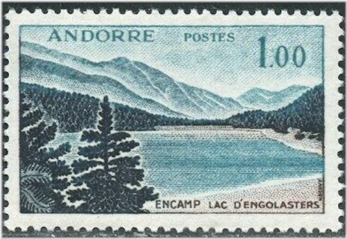 Engolasters Lake Mountain Pine Trees Stamp Set