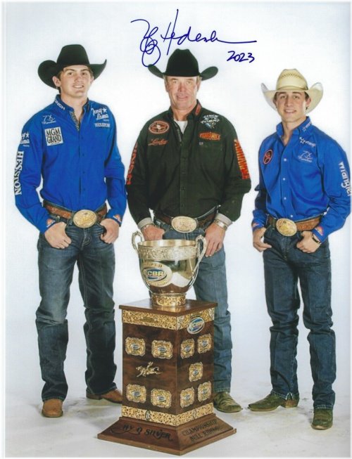 Rodeo Legend Autographed Photo: TUFF HEDEMAN on Bull Riding Action