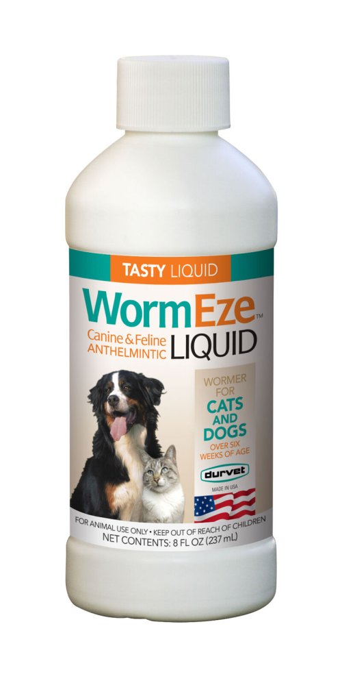 Piperazine Liquid Worm Remover for Dogs, Puppies, Cats, and Kittens (8oz)