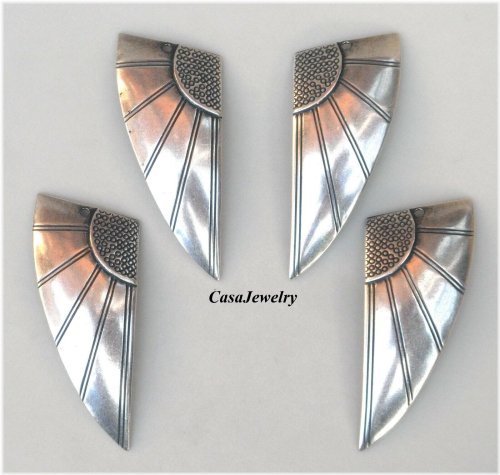 Art Deco Angel Wings Sterling Silver Plated Findings