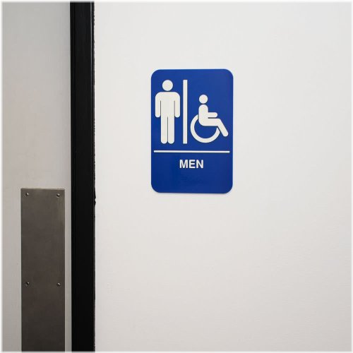 Accessible Men's Restroom Sign with Braille - Free Shipping within the US