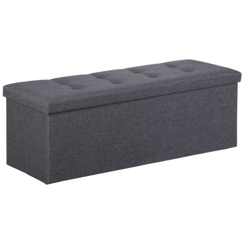 Wood-Divided Folding Storage Ottoman