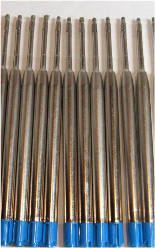 Blue Metal Ballpoint Pen Refill Set