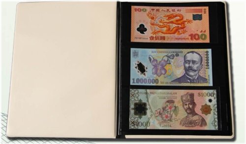 Leather Banknote Collection Album with 60 Pockets