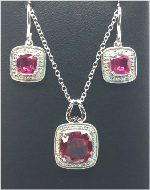 Cushion Tourmaline Halo Set