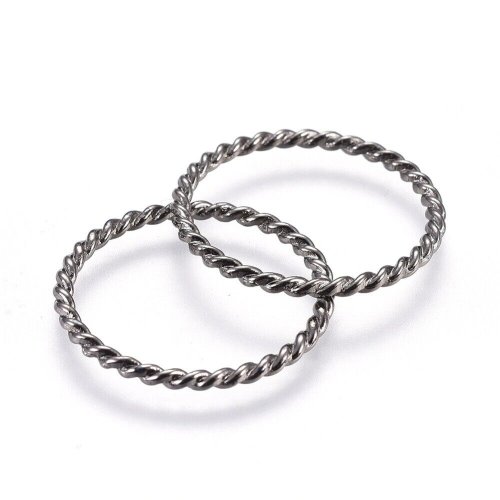 Gunmetal Textured Ring Charms (25mm)